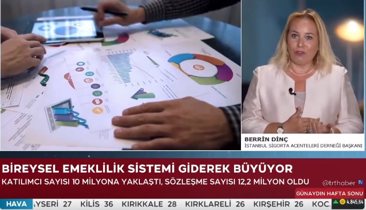  Başkan Berrin Dinç, TRT Haber’de Bireysel Emeklilik Sisteminin Faydalarını Anlatıyor